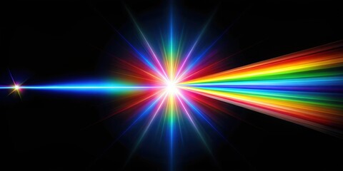 Ethereal rainbow flares creating a stunning prism effect on a black background, Rainbow, Flares, Prism, Light, Overlay