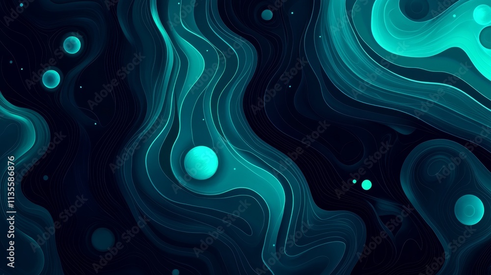 Poster dynamic abstract fluid art digital realm visual design vibrant colors top-down view modern conceptua