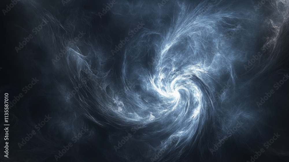 Poster dynamic swirling clouds of energy cosmic space abstract art dark environment close-up view visual co