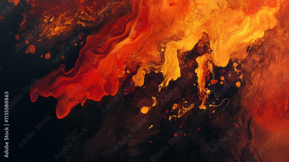 Poster dynamic swirls of color and light abstract art creative studio vivid environment close-up view moder