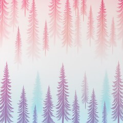 Obraz premium Pastel-colored stylized pine trees forming a frame.