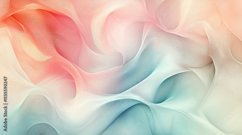 Poster abstract waves of colorful flow digital art creation modern abstract soft environment artistic viewp