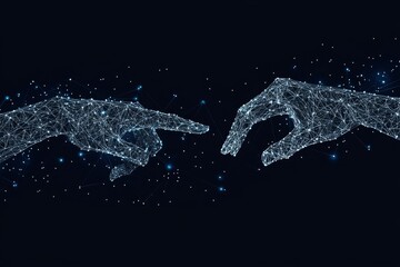 Hands Touching Digital Transfer in Abstract Art