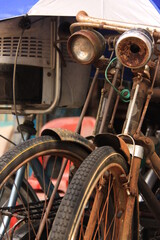 Old rusty rickshaw 
