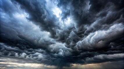 Black stormy sky covered with dark rain clouds, stormy, sky, clouds, dark, black, weather, ominous, overcast, atmospheric