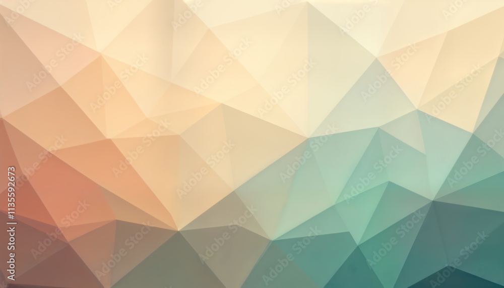 Poster abstract geometric background features soft neutral colors, polygonal shapes. modern minimalist desi
