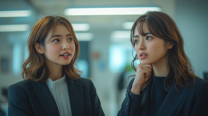 Obraz premium 会話するビジネス女性