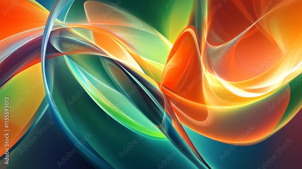 Poster dynamic abstract swirls digital art colorful composition vibrant environment artistic viewpoint crea