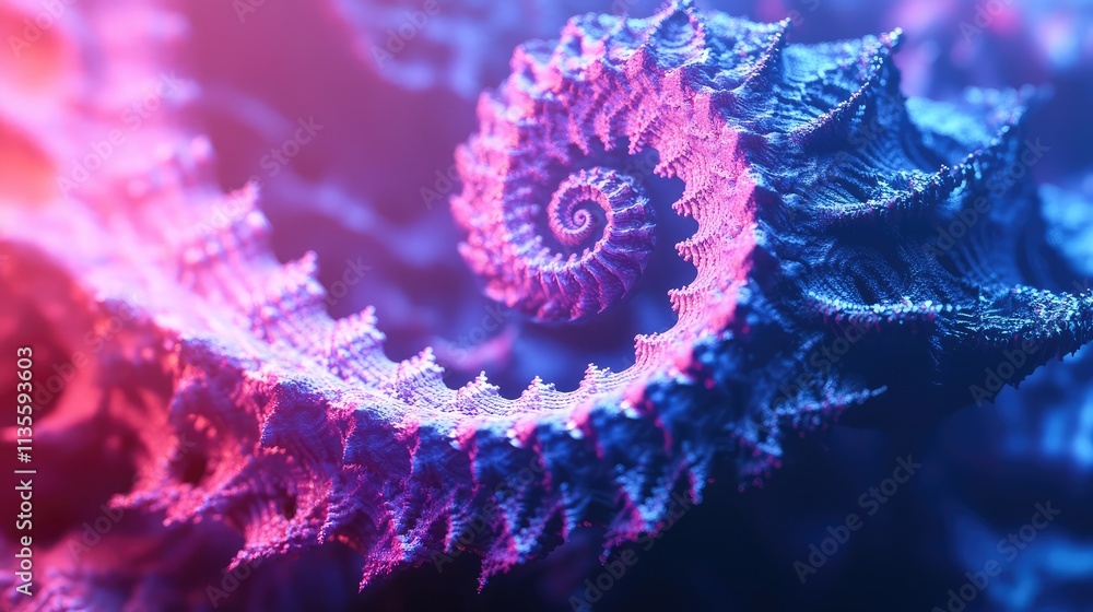 Aufkleber abstract close-up of a colorful spiral shell with textured details