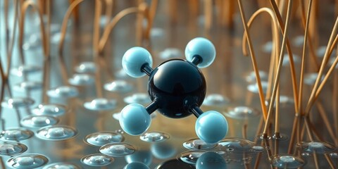 Molecular structure detailed examination in a scientific laboratory