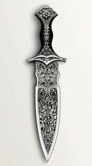 Ornate Dagger with Intricate Floral Design