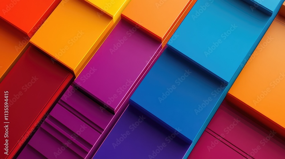 Poster vibrant abstract background with bold colors and geometric patterns