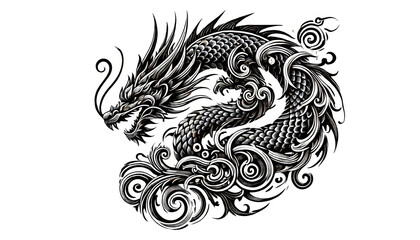 TRIBAL TATOO トライバル タトゥ 刺青 和柄 龍 Dragon	