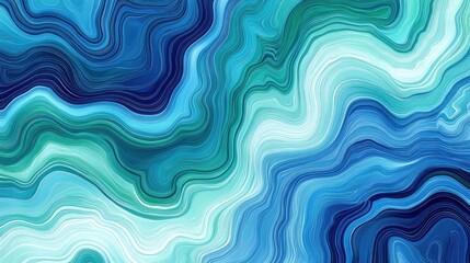 Abstract Ocean Swirls in Blue and Green Tones for Background Use