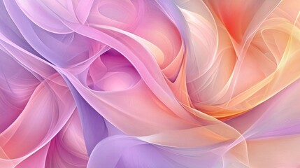Obraz premium Ethereal fabric flowing patterns abstract art digital design soft colors close-up view fluid aesthetics for creative inspiration
