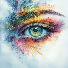 Colorful Eye Makeup Abstract Art