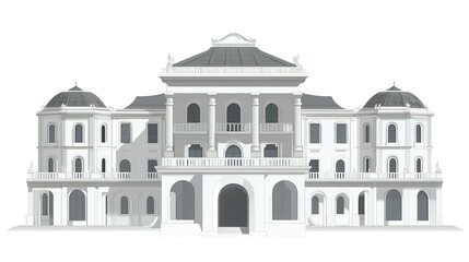 Fototapeta premium Palace on White Background