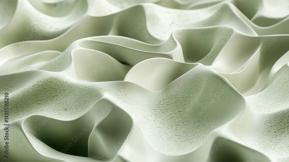 Poster abstract wavy texture in soft green tones for artistic backgrounds