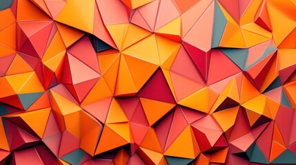 Abstract Orange and Red Polygonal Texture