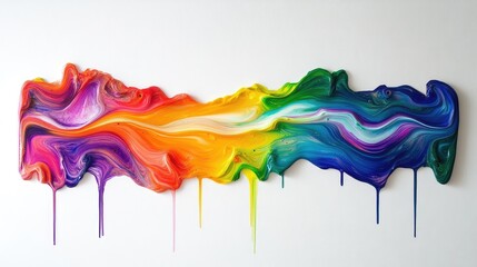 Naklejka premium Vibrant Abstract Dripping Paint Artwork in Rainbow Spectrum