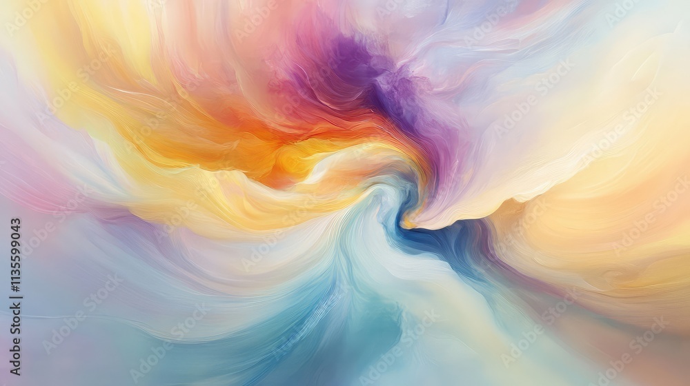 Poster abstract swirl of colors in gentle movement and harmonious flow