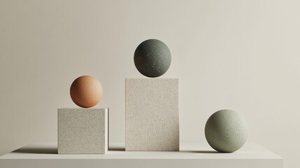 Geometric Shapes and Textures on Minimalist Background