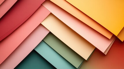Obraz premium Colorful Layers of Textured Paper in Warm and Cool Tones