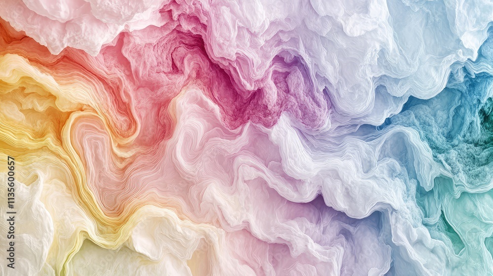 Poster Abstract Colorful Swirls of Soft Pastel Textures and Patterns