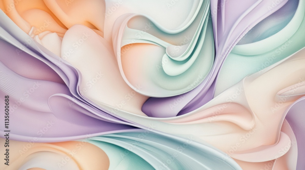 Poster abstract fluid art design digital creation soft color palette inspiring environment close-up view ar