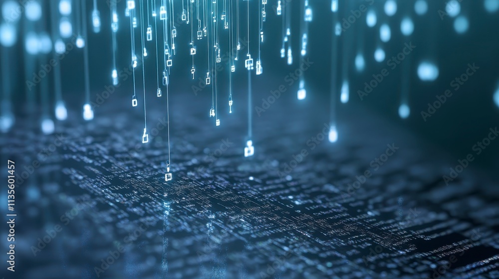 Poster digital data stream abstract technology background