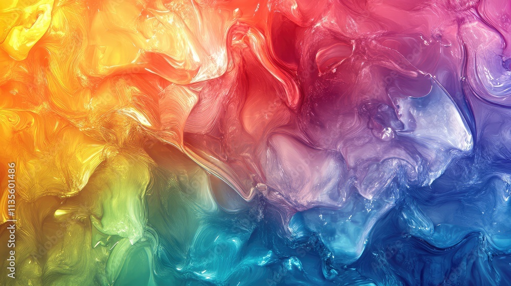 Poster Vibrant Colorful Abstract Background with Fluid Pattern Texture