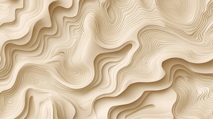 Fototapeta premium Abstract Wavy Beige Texture with Curved Lines and Patterns