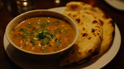 Indian Curry with Naan Bread