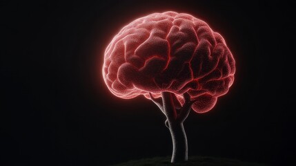 Glowing Brain Tree Neural Network Mind Nature Concept