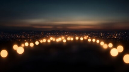 Fototapeta premium Night Cityscape Lights Bokeh Background Urban Glow