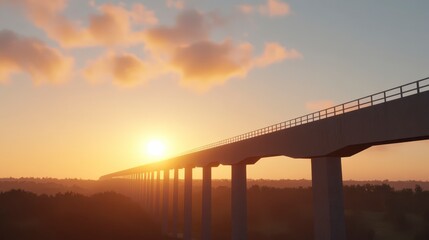 Sunset Highway Bridge Landscape Scenic Route Travel Transportation