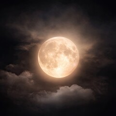 Fototapeta premium Full Moon Night Sky
