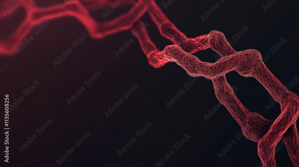 Poster abstract red network chain connection technology data science background