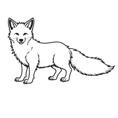 Fox line art vector on white background