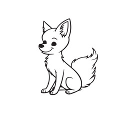 Fox line art vector on white background
