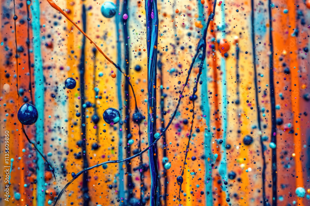 Poster goof, a vibrant abstract artwork featuring colorful drips and splatters, creating an energetic and d