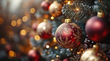 a christmas tree made of ornaments