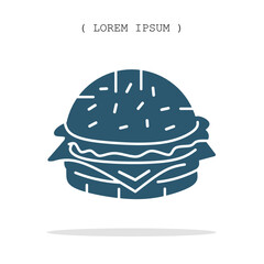 Vector symbol. Burger icon illustration. Stock vector symbol illustration design.