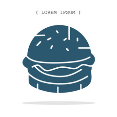 Vector symbol. Burger icon illustration. Stock vector symbol illustration design.