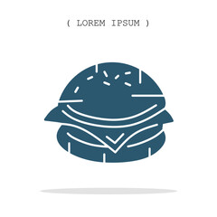 Vector symbol. Burger icon illustration. Stock vector symbol illustration design.