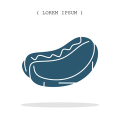 Vector symbol. Hot dog icon illustration. Stock vector symbol illustration design.