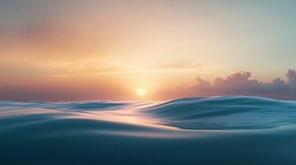 Obraz premium A beautiful sunset over the ocean with a few clouds in the sky