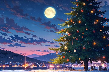 abstract Christmas scene, showcasing intricate textures and festive elements