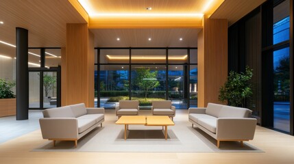A living room with a couch, two chairs, and a coffee table