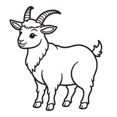 Goat line art vector on white background
